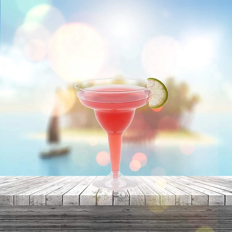 Plastic margarita glasses disposable plastic wine glasses hard clear cocktail plastic cups