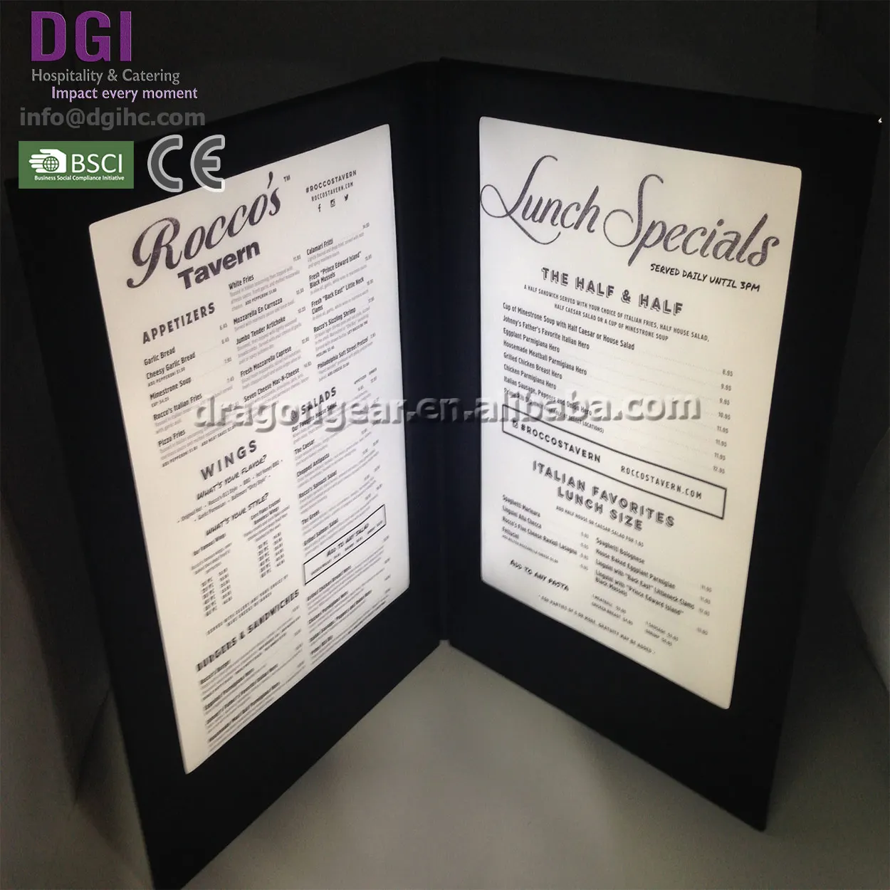 Wholesale Low Price Customized Led Menu Wine Electronic Lighted Menu Folder