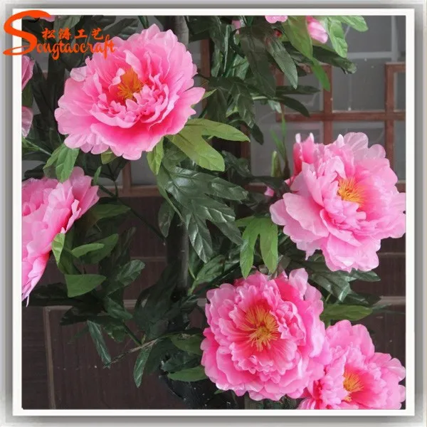 Большой торговый центр искусственный цветок посадка розовые цветочные деревья большой пион Цветочное дерево