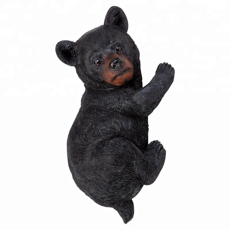 Outdoor garden fiberglass resin life size bear statue for sale