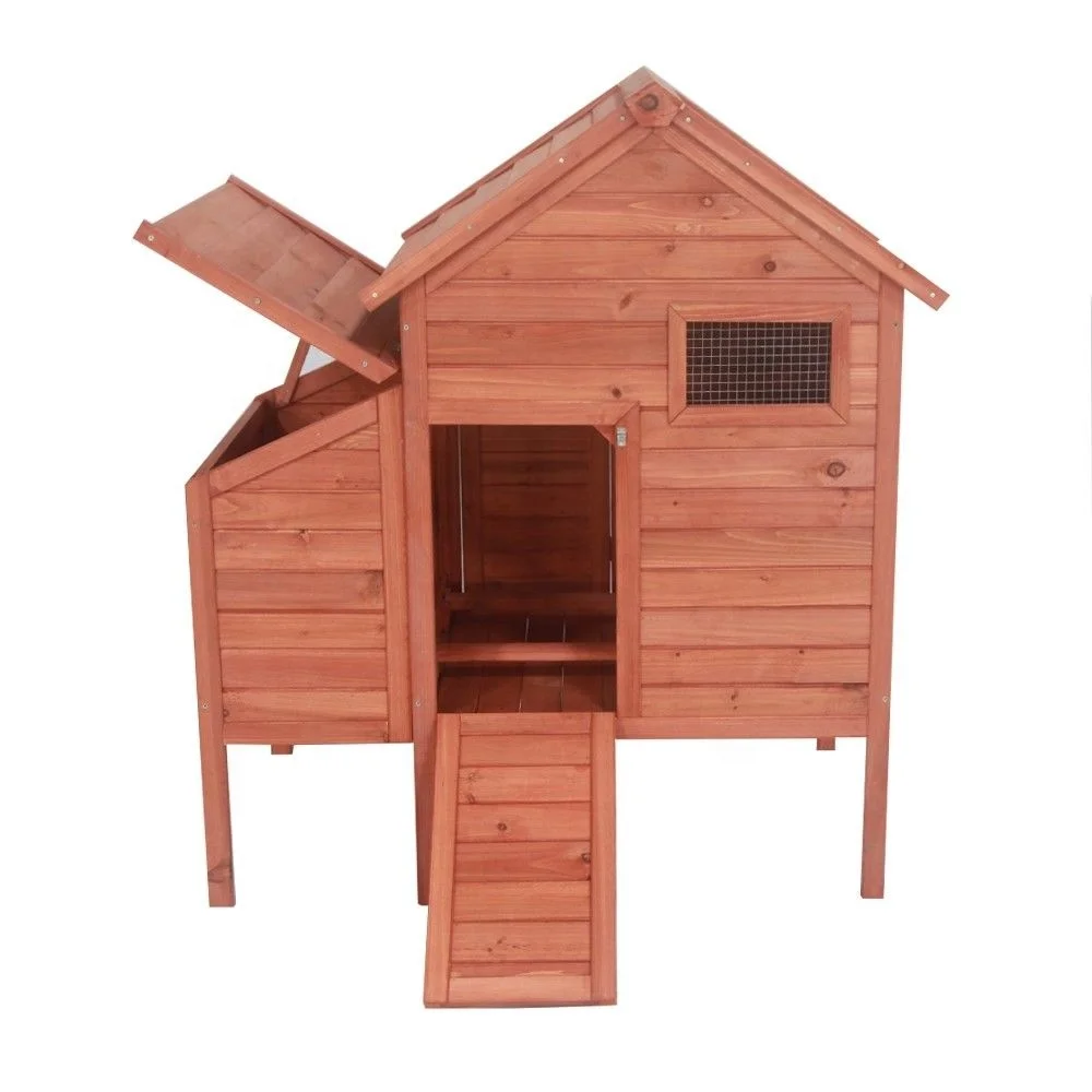 Raised Fir Wood Chicken Coop Rabbit Hutch ducks cage rabbit  bed