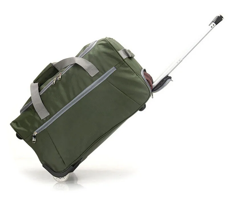 2023 Promotion Unisex Polyester Duffle Trolley Bag with Logo and Letter Pattern Zippered Wheeled Travel Bag