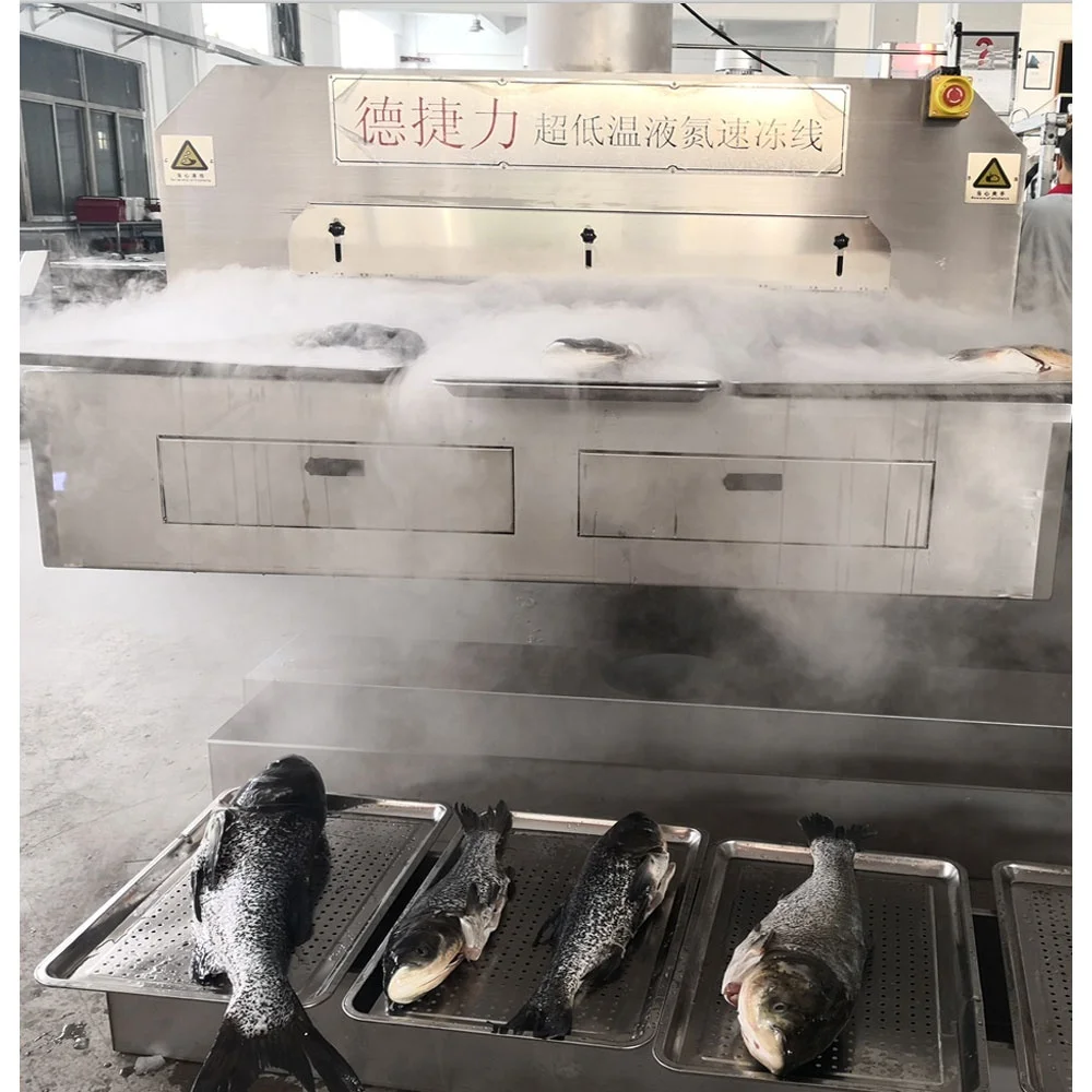 DJL liquid nitrogen tunnel freezer for bau bun Dumplings quick iqf tunnel freezer for meatball freeze