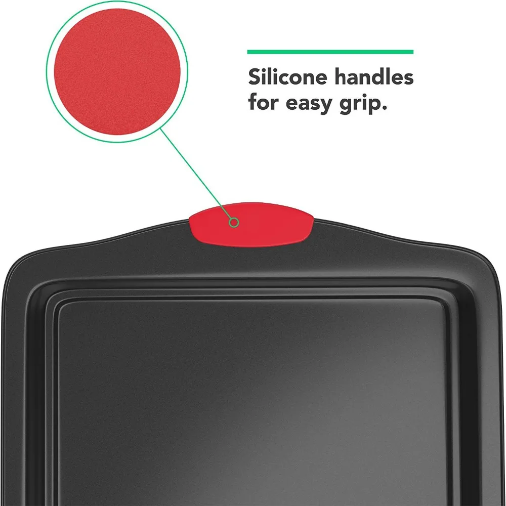 
cake pan set silicone handle 3pcs cake mold rectangular baking pans 