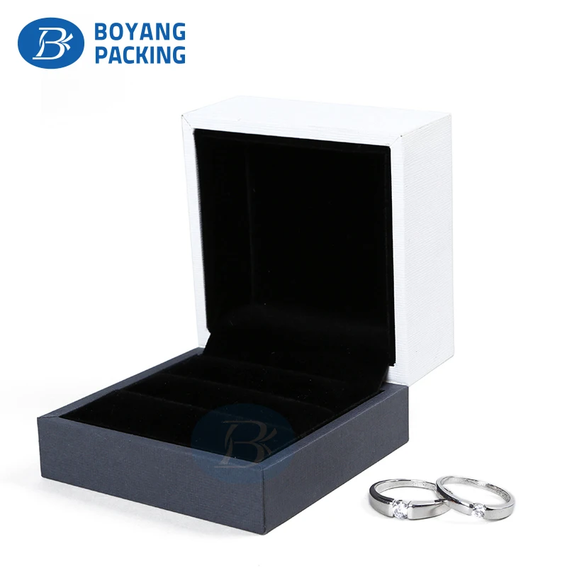 
High End luxury Custom waterproof Men Couple engagement double ring box for Wedding 