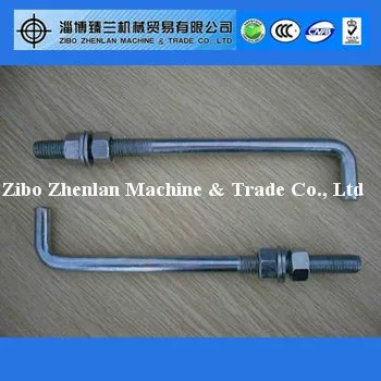 m8m10m20 HDG standard size J type angor bolt