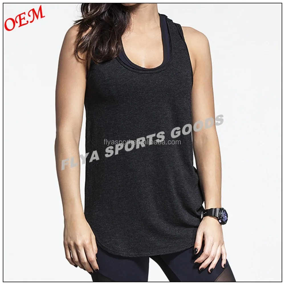  Оптовая продажа спортивная одежда Женская с глубоким круглым вырезом топы для фитнеса и спортзала