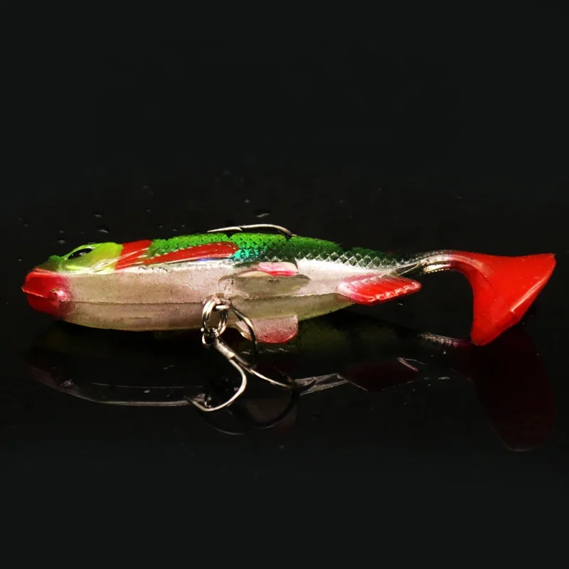 16g/8cm 1pcs Soft Lead Fish  T Shape Tail Fishing bait lures with 2 Hooks Fly Fishing Lure