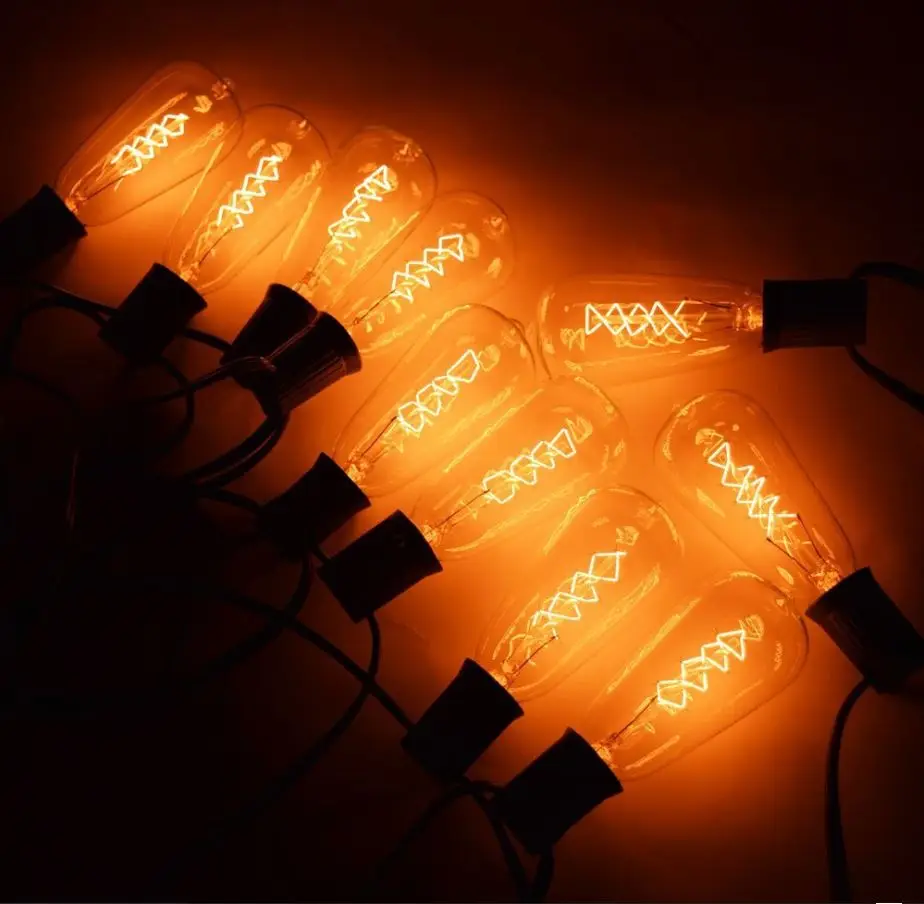 ST38/40 E17 110v globe Christmas light with vintage edison bulbs string light for decoration