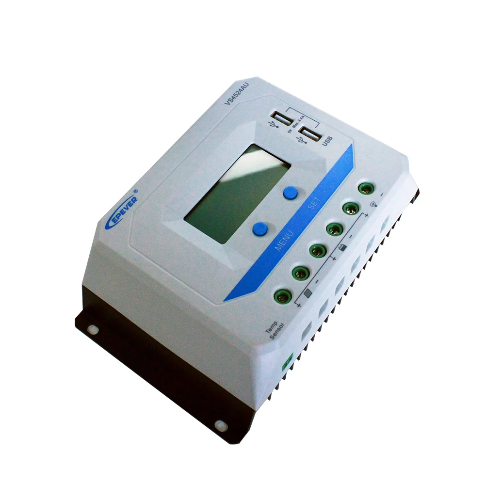 EPever 45A 12V/24V 36V 48V Solar Battery Charge Controller Dual USB-5V Solar System Charge Discharge Regulator VS4524AU VS4548AU
