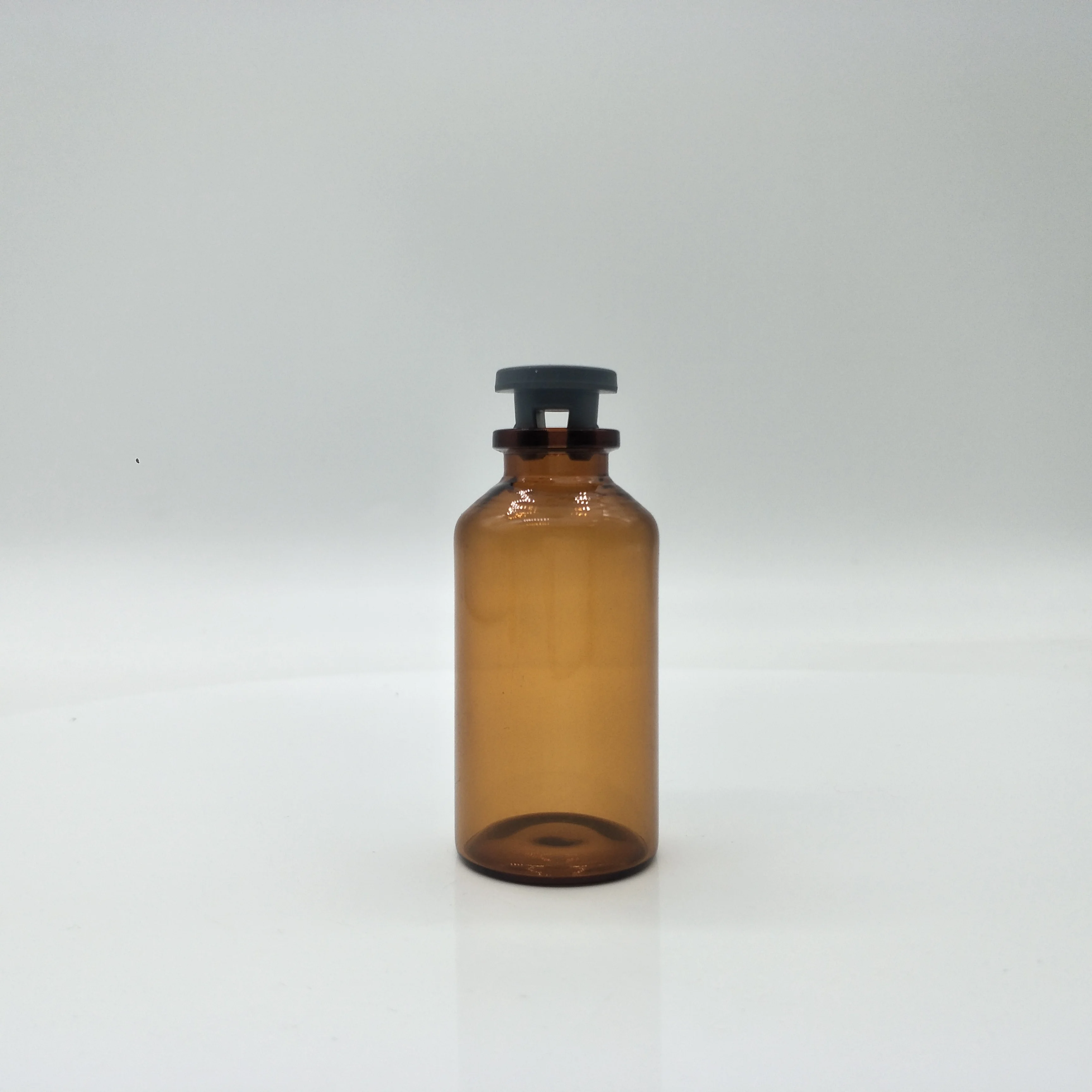 30ml amber clear borosilicate glass tubular glass vials with rubber stopper and caps