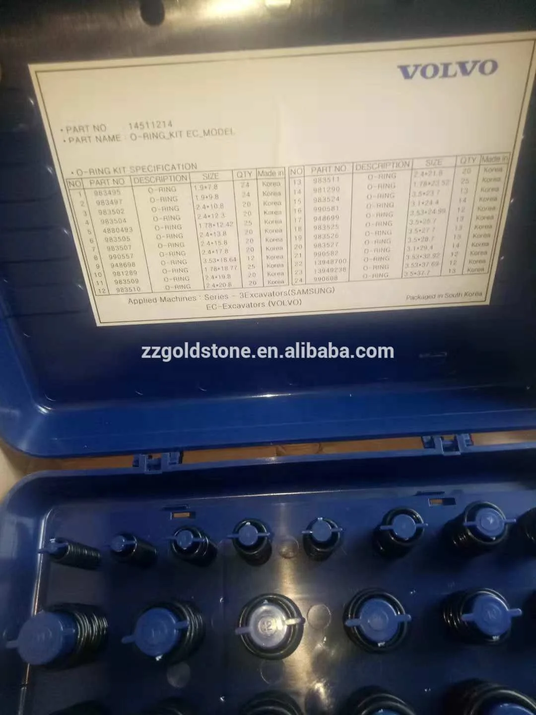 Excavator EC210B EC240B EC360B EC460B Hydraulic Sealing JIC O Ring  Set 14511214