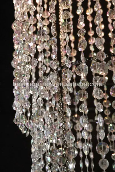 7ft 6-tiered Grand Cascade Acrylic Beaded Chandelier for wedding backdrop