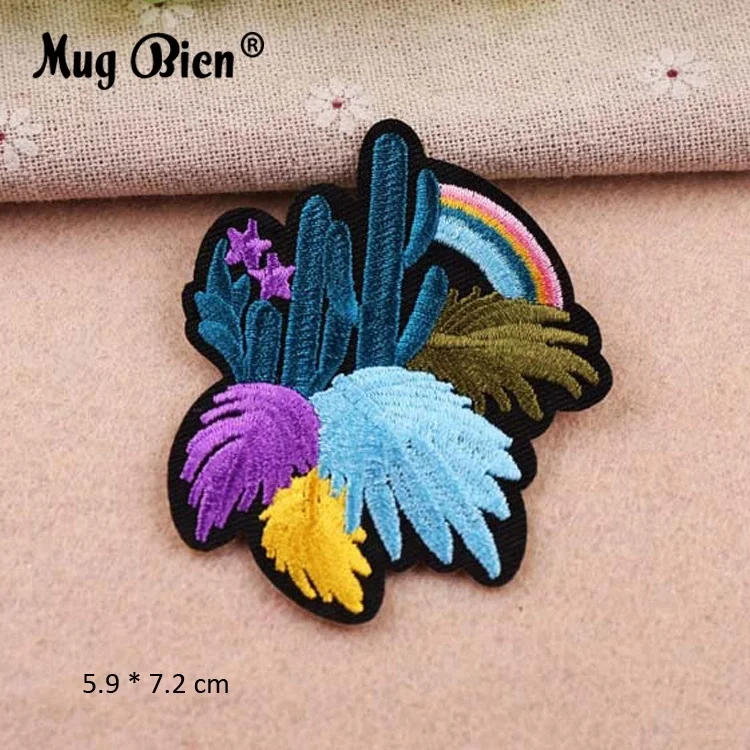 Colorful Sun Heart Mushroom Garment Bag Embroidery Badge Patches