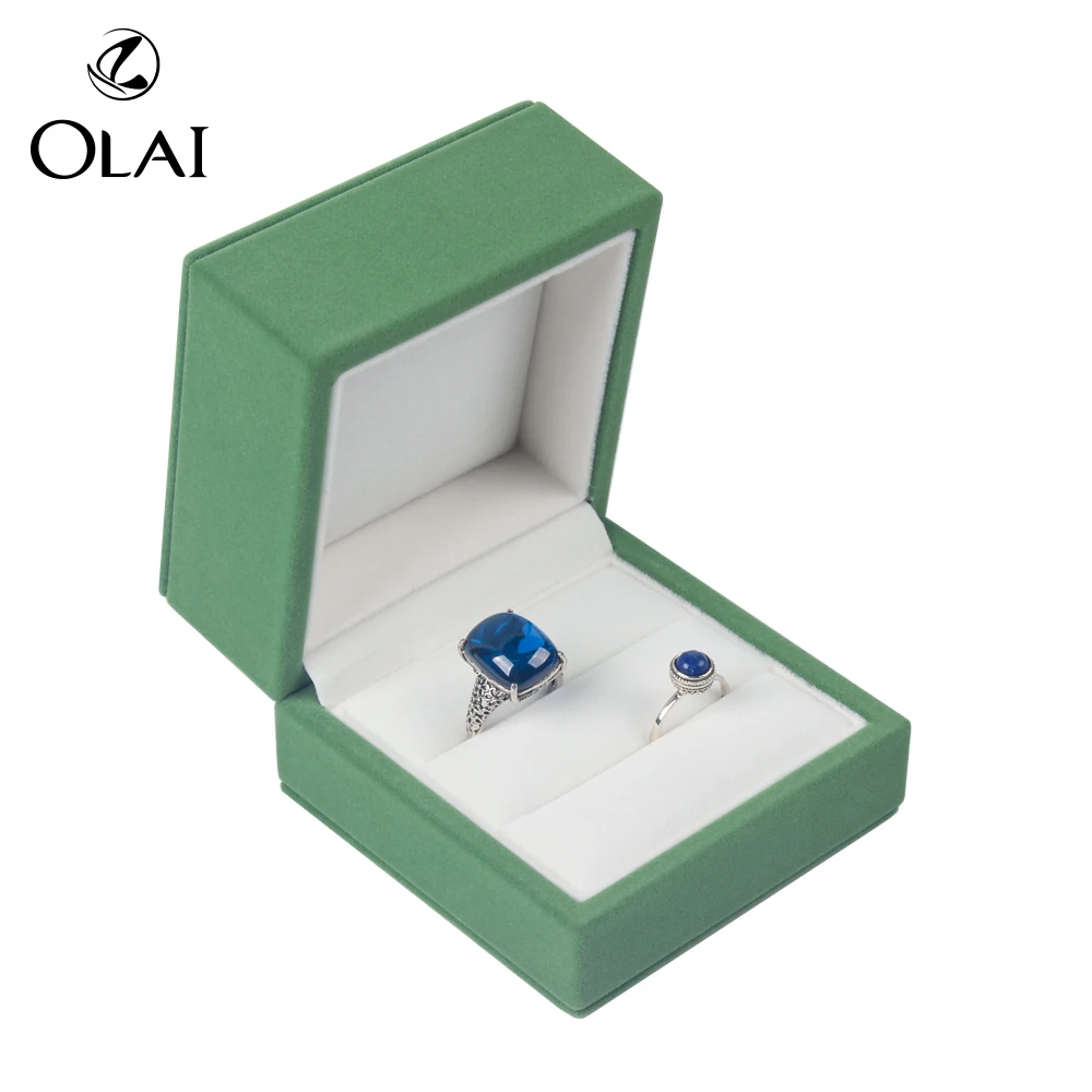Luxury Custom Green Velvet Ring Box Jewelry Packaging Boxes,Ring Box