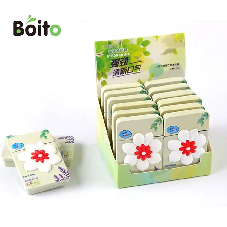 Promotions mini hand applique small slide tin with pressed mints strong fresh sugar free mint candy