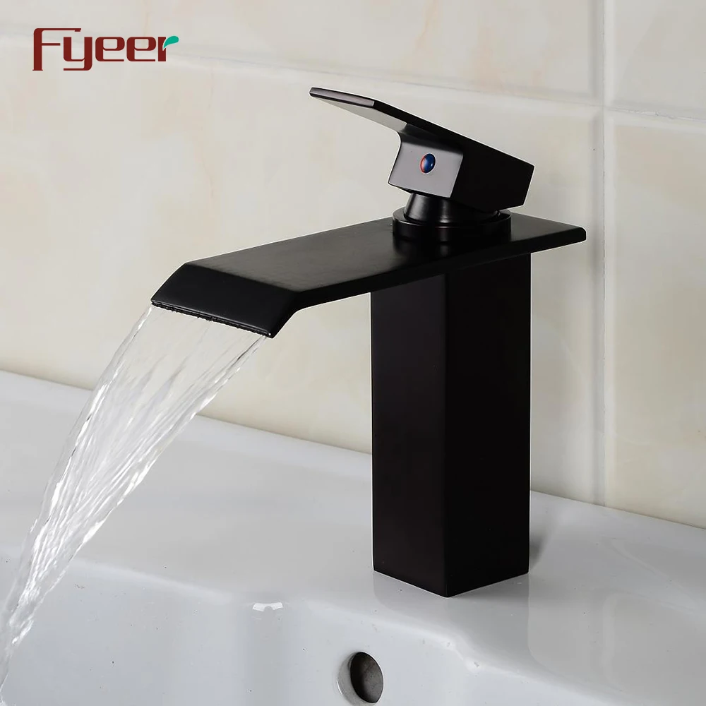 Fyeer Oil Rubbed Black Waterfall Basin Faucet