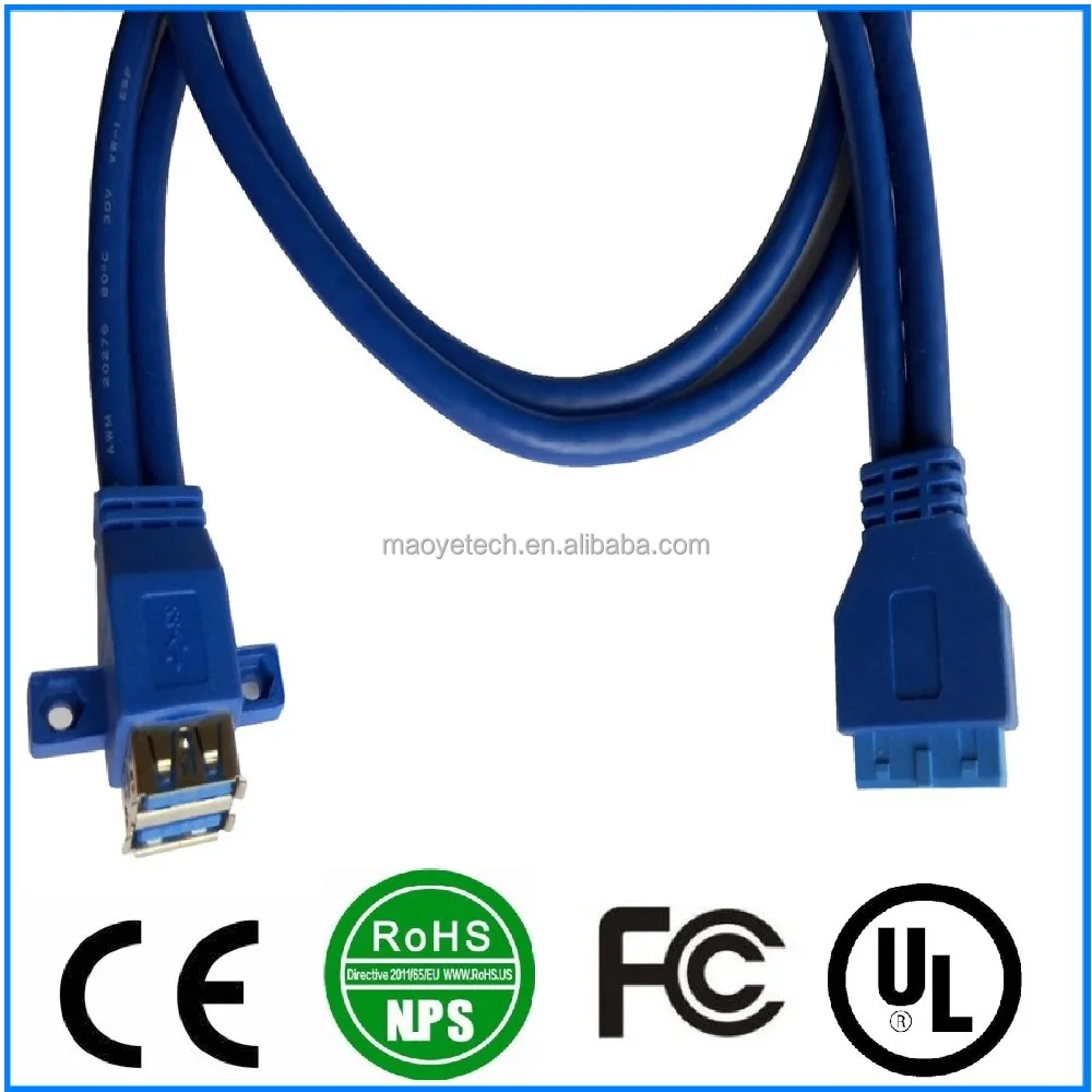 20 pin to Dual USB 3.0 AF data cable