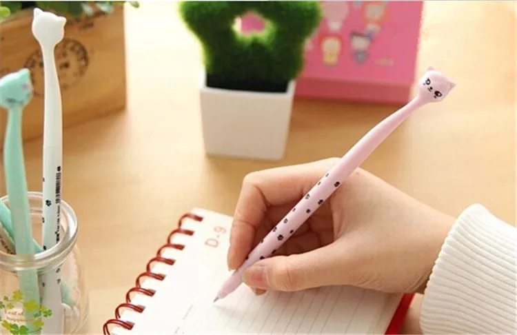 Симпатичная гелевая ручка с мультяшным котом, кавайные канцелярские ручки, ручки, школьные материалы, офисные и школьные принадлежности, канцелярские принадлежности