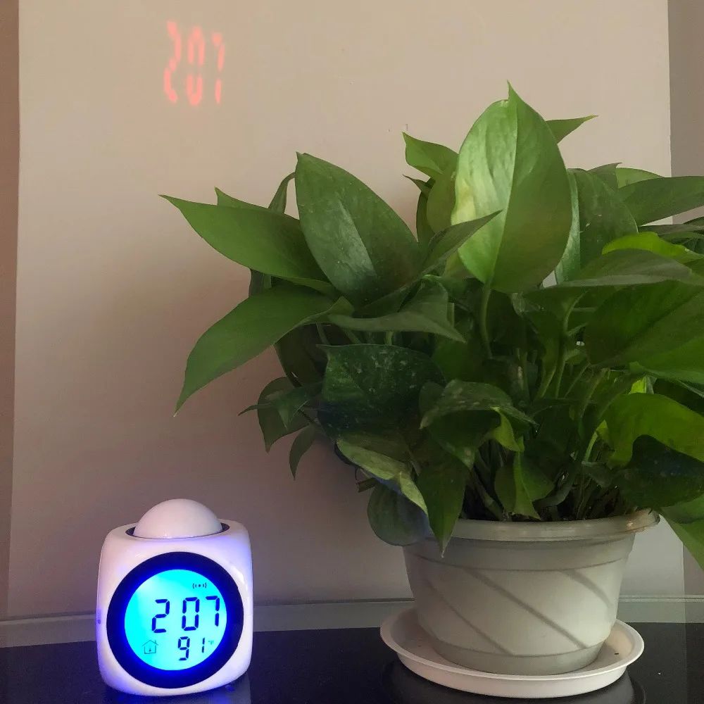 New Design Multi-function LED Digital Colorful Voice-time Projection Electronic Alarm Clock For Bedroom
