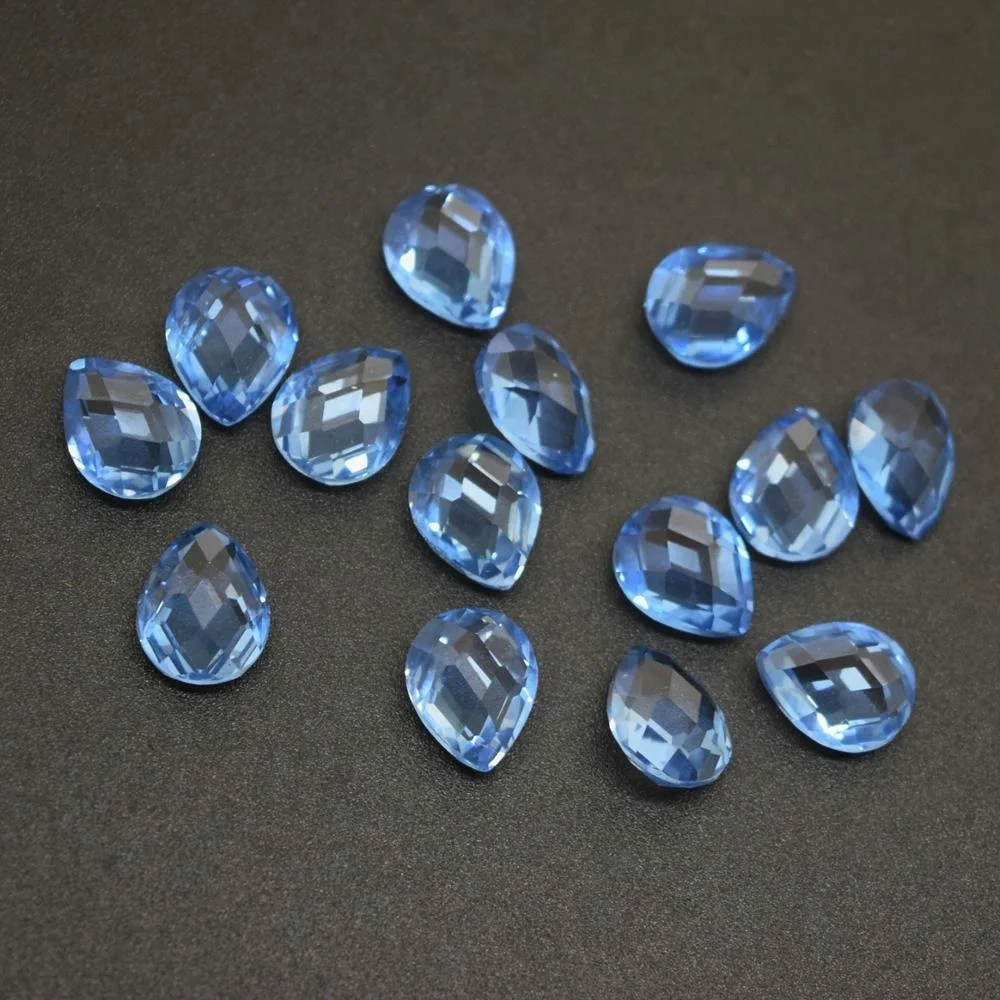 Checkerboard Light Blue Synthetic Spinel Gemstone