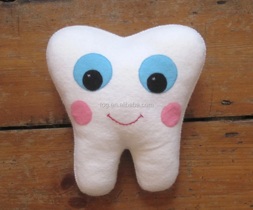 
TOG Tooth Shape Pillow Soft Stuffed Plush Toy Decorative Back Cushion for Home Office Library 