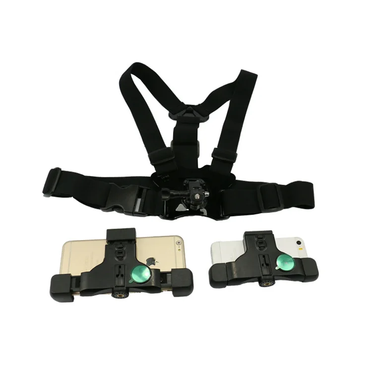 Chest Belt Strap Harness Mount phone holder, Camera Headstrap Mount + Quick Clip for Gopros X02+S6AB