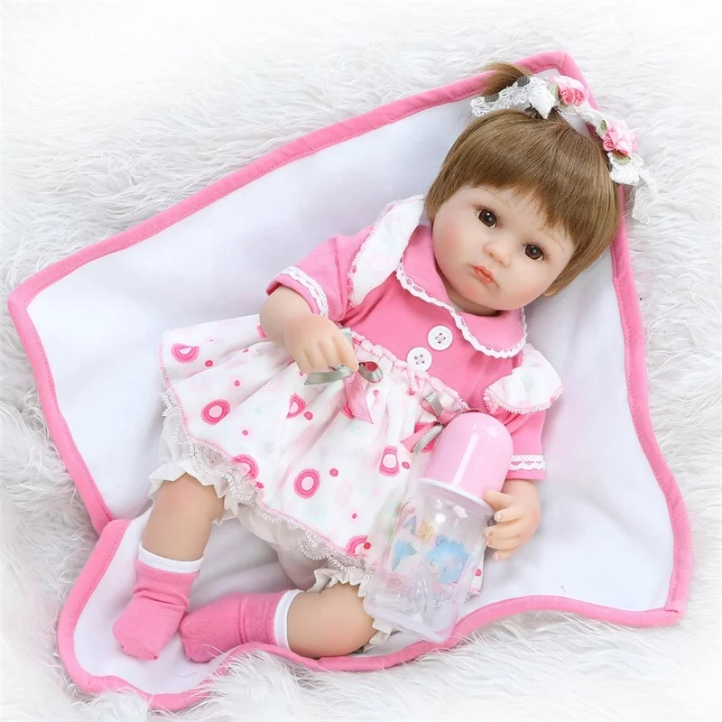 NPK 45cm Cute Lifelike Full Body Silicone reborn baby doll children kid boys gift Educational Toy for Wholesale boys toy