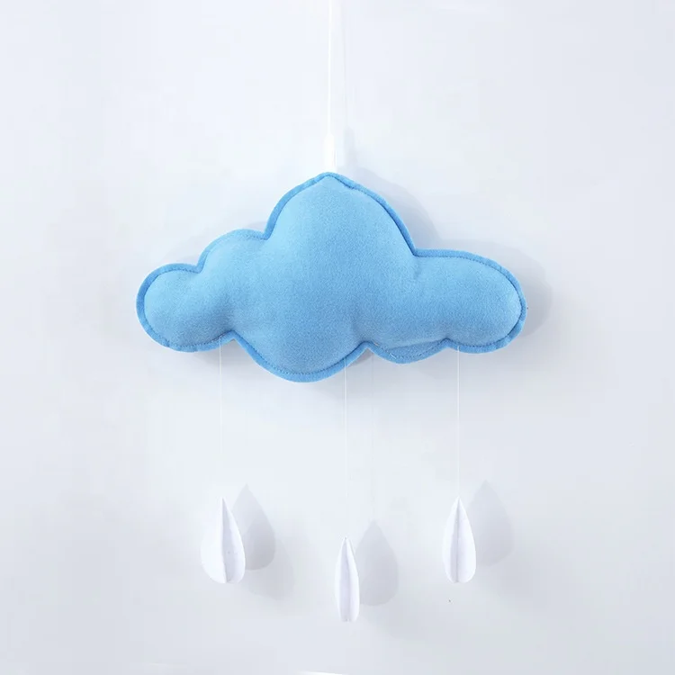 Милый фетровый детский мобильный телефон с каплями дождя и облаками для детей вручную