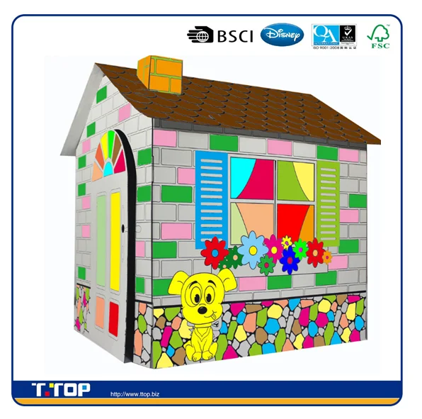 
FSC & BSCI & FAMA Paper Doll House Doll Cardboard Playhouse Doors 