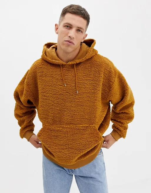 
Wholesale Bulk Plain OEM Apparel High Quality Plain Sherpa Berber Fleece Hoodies 