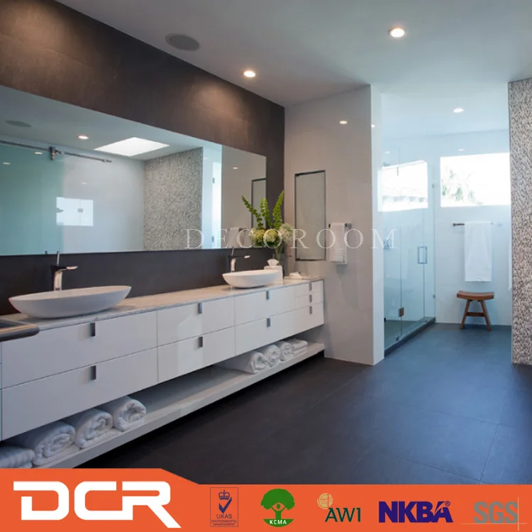 Commercial Double Sink Bathroom Vanity Wall Hung Vanity Tray Foshan