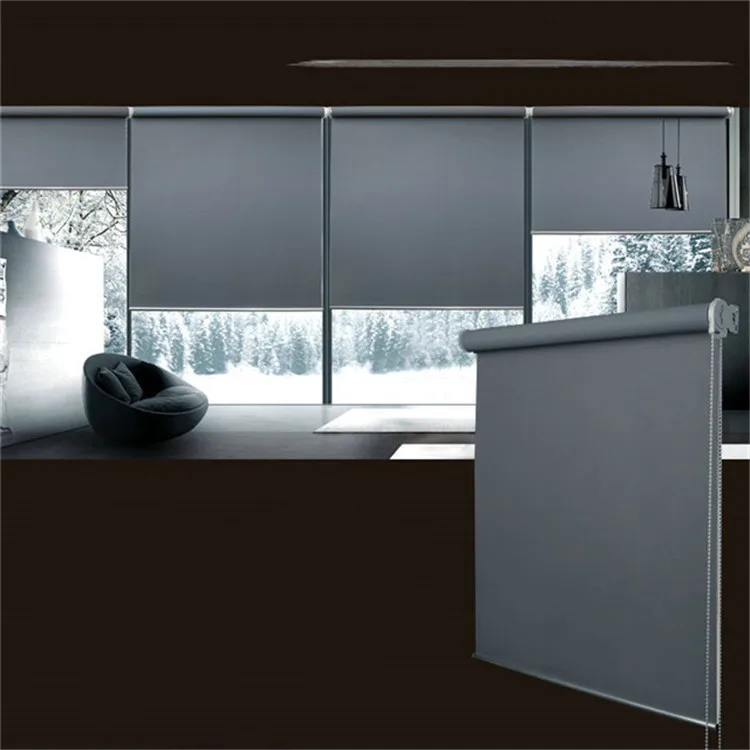 fire proof  polyester fabric manual  roller window blinds