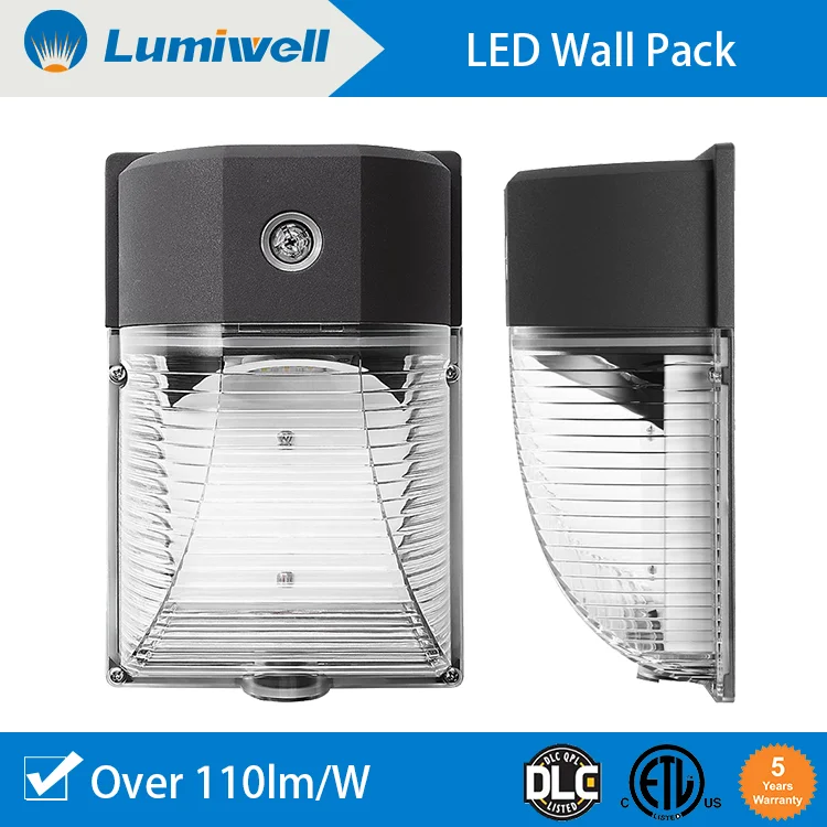 ETL DLC mini led wall pack light with photocell