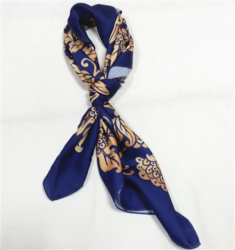 Factory Custom High Quality Silk Satin Chiffon Scarf New Style Square Adult Spring Plain Dyed Scarf for Women