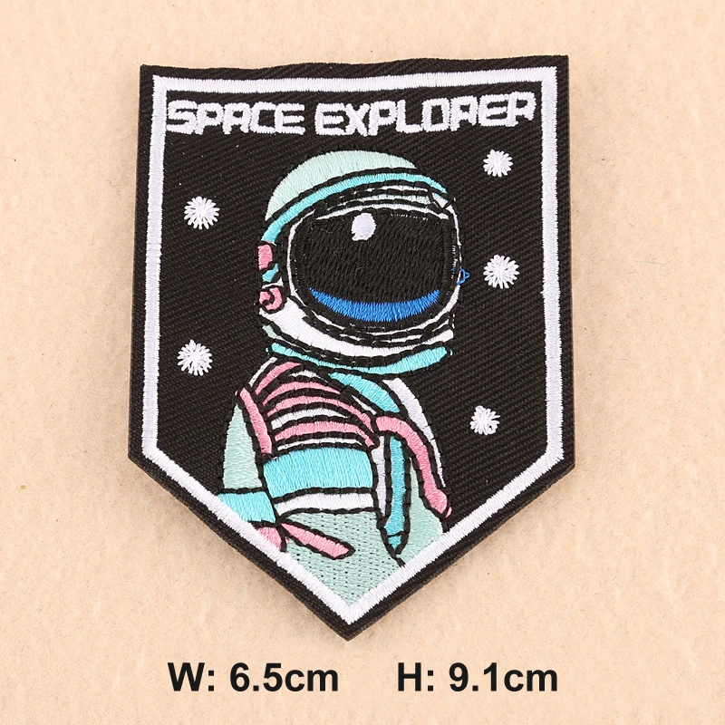 Embroidery Patches for Clothing DIY Stripes Astronaut Appliques Clothes Stickers Iron on Space Badge Drop Shipping