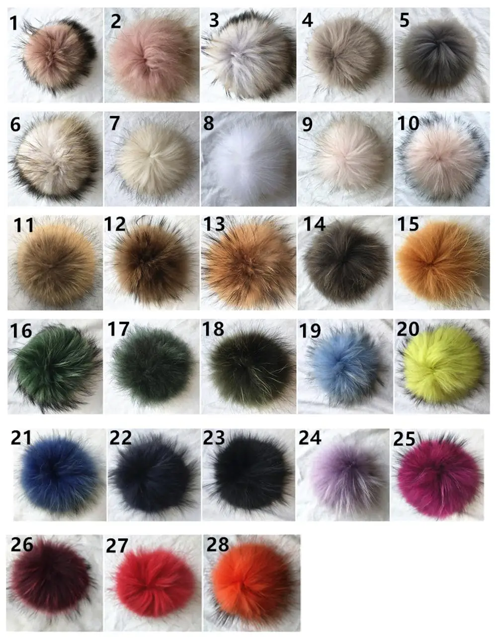 Wholesale Pom Pom For Beanie Hats, Snap On fluffy fox fur Pompom, Detachable raccoon Fur Ball