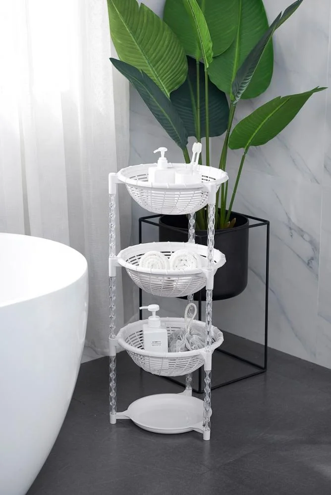 Kitchen Storage Rack Four Fruit Basket 4 Tier Plastic Shelf