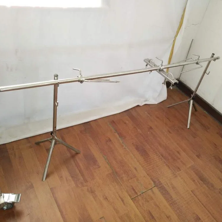 Adjustable heavy duty bbq camping lamb pig roaster tripod rotisserie spit with stands