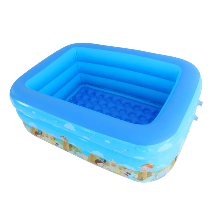 Blow Up Rectangular Kiddie Pool Small Inflatable Swimming Pool for Kids