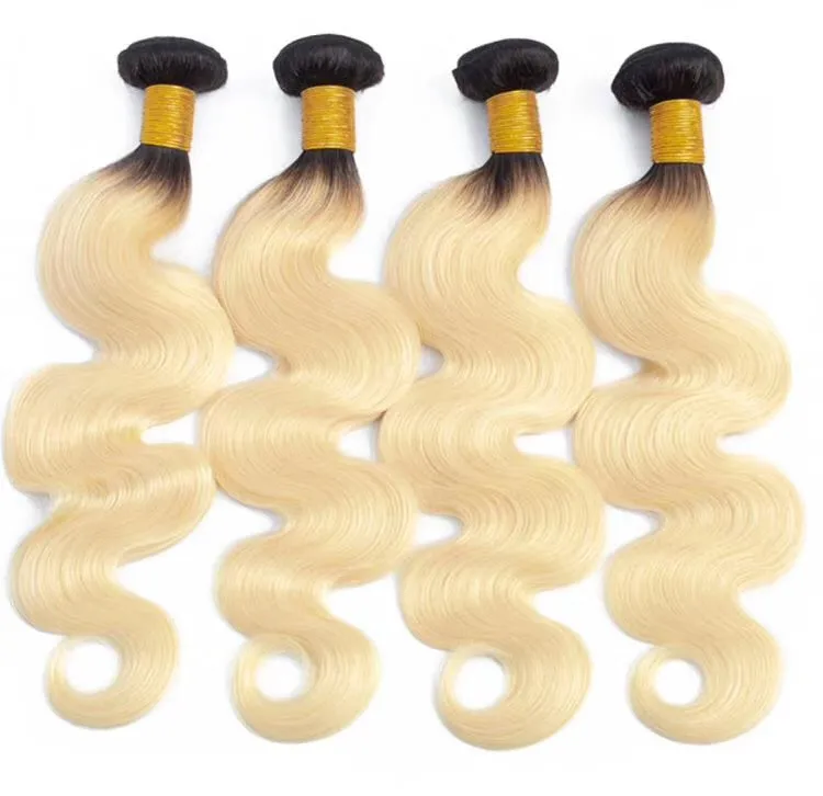 
1 Kilogram 10 bundle/pcs 100 percent Brazilian virgin remy human hair 1b/613 blonde ombre 10