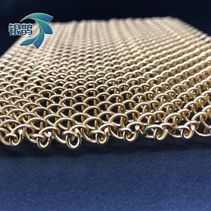 Metal coil drapery decorative mesh chain mail curtain aluminum metal mesh curtain
