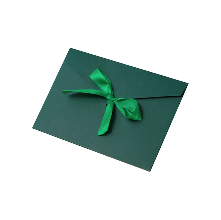 Beautiful Ribbon Custom Kraft Paper Wedding Envelopes Gift Paper Envelope