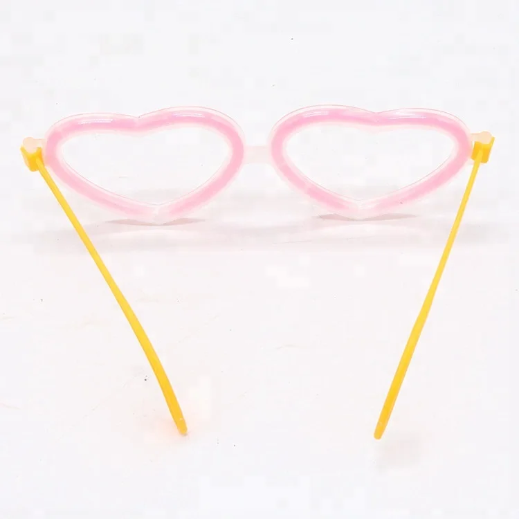 Multi Color Glow Fluorescence heart shape Glasses LED Light Luminous Sticks Neon Xmas Halloween Party Flashing Novelty Toy