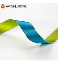 China Wholesale Custom Imported Two Color Polyester Satin Ribbon