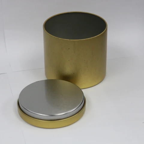 seamless cylinder shape soy candle tin can/wax container with plug-in lid