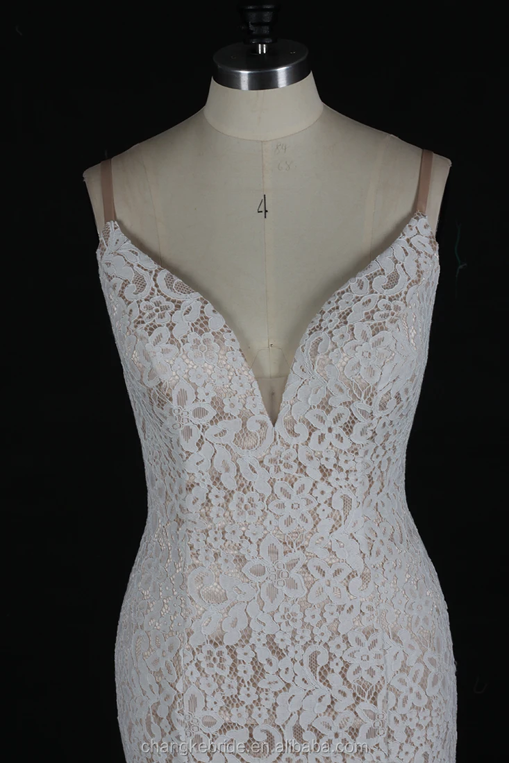 
Mermaid Wedding Dress Real Photo Sleeveless With Lace Appliqued And V-Back Zipper Style Long Dress Plus Size 