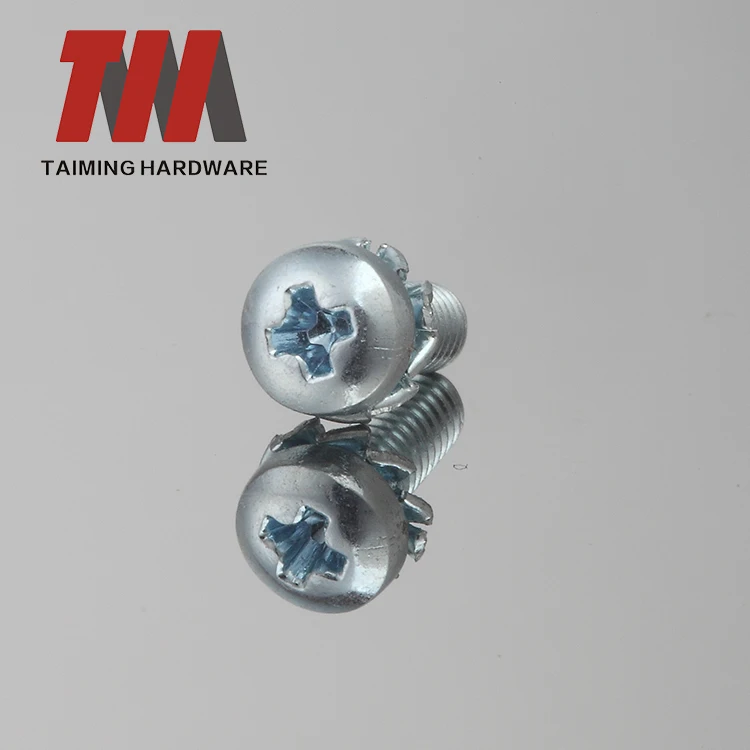 M3 Carbon Steel Metal Fasteners 10.9 Bolts And Nut Pan Head Sems Screw With Washer