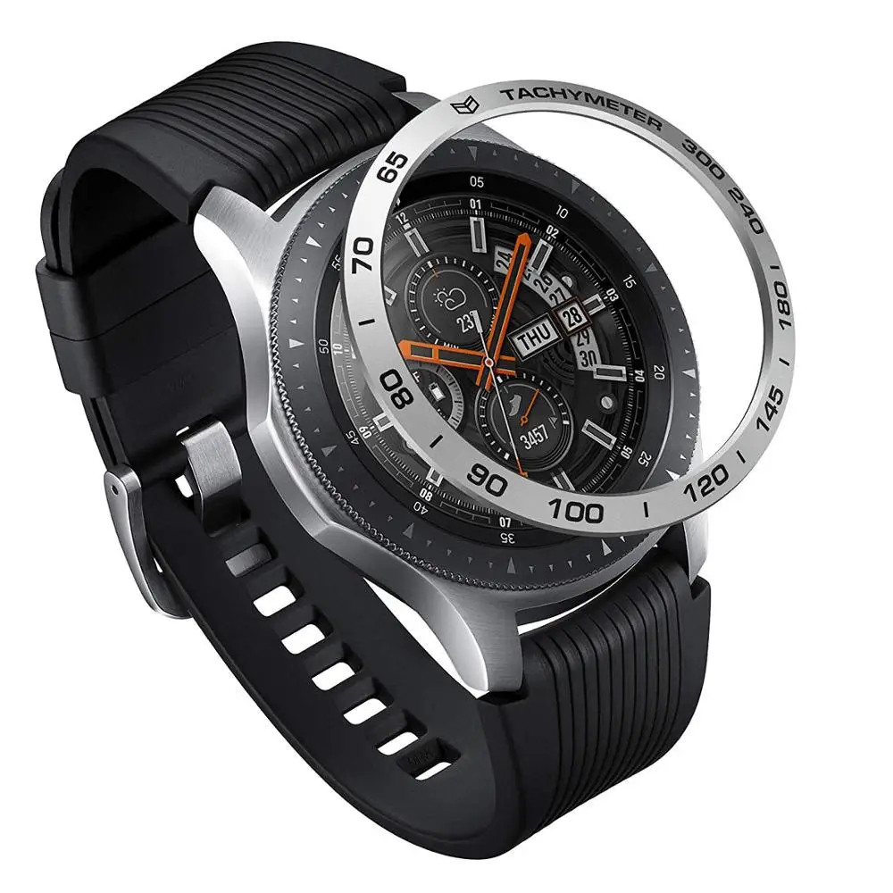 Classic Bezel Ring Adhesive Cover Anti Scratch Aluminium Protection Watch Bezel for Galaxy Watch 46mm