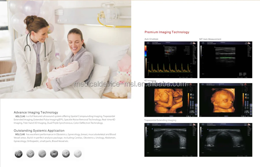 Top quality multi image mode color doppler ultrasound machine 2D/3D/4D/5D function